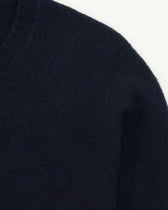 Drumohr Crewneck Brushed Lambswool Navy