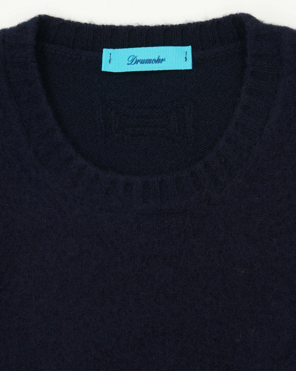 Drumohr Crewneck Brushed Lambswool Navy