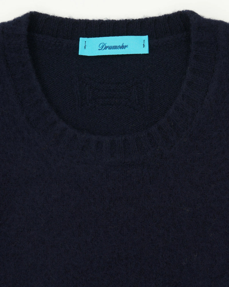 Drumohr Crewneck Brushed Lambswool Navy