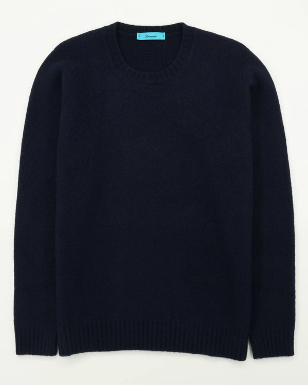Drumohr Crewneck Brushed Lambswool Navy