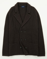 Drumohr Knitted Jacket Double-Breasted Wool Cashmere Brown
