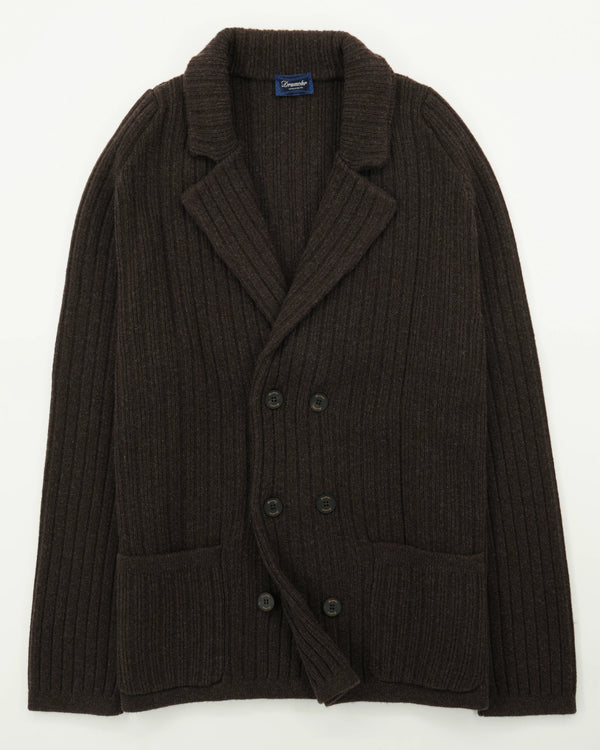 Drumohr Knitted Jacket Double-Breasted Wool Cashmere Brown