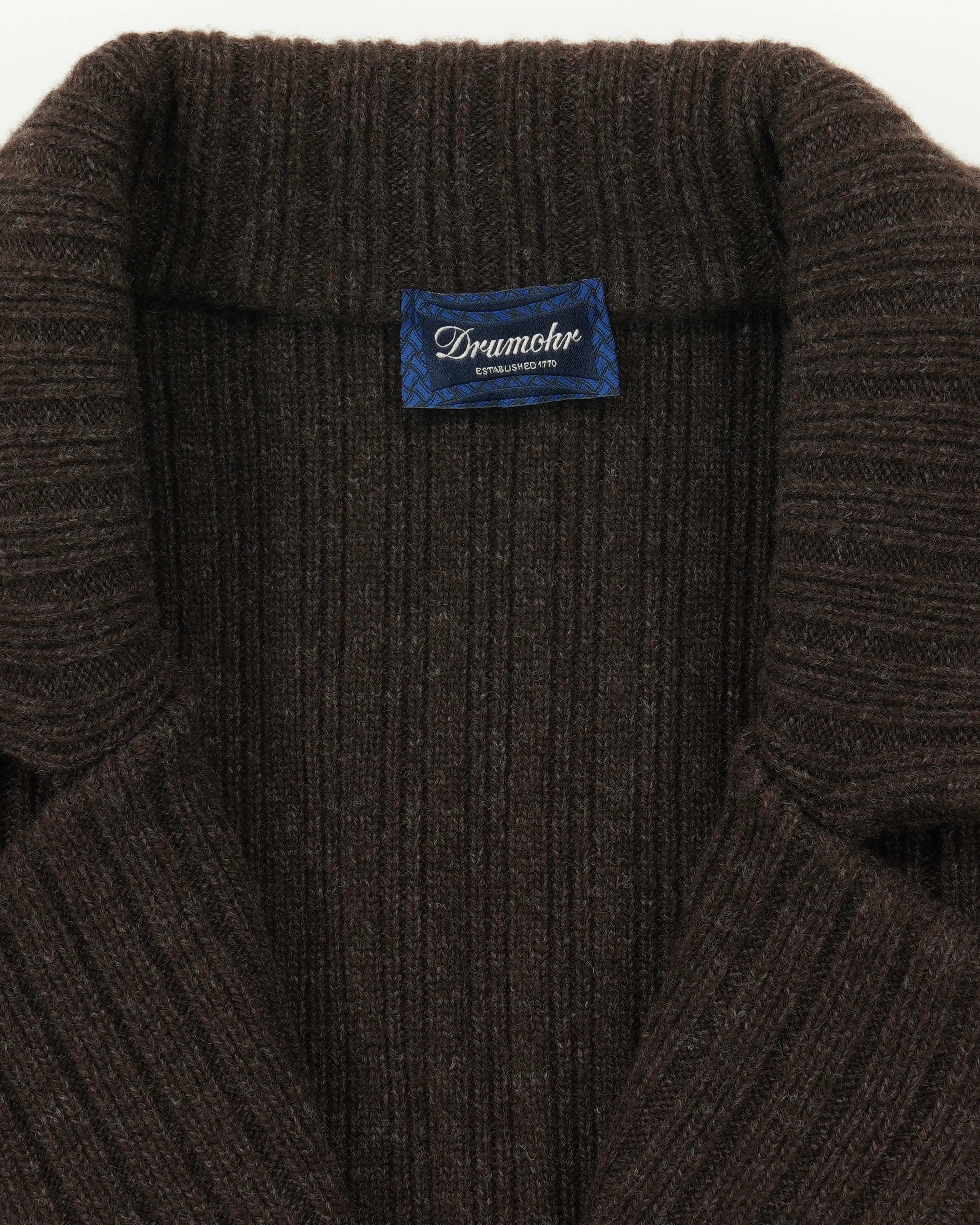 Drumohr Knitted Jacket Double-Breasted Wool Cashmere Brown