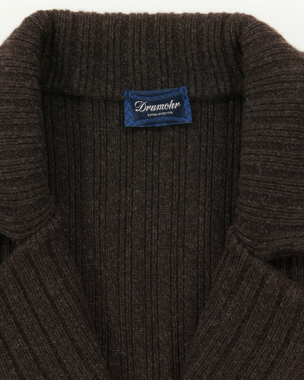 Drumohr Knitted Jacket Double-Breasted Wool Cashmere Brown