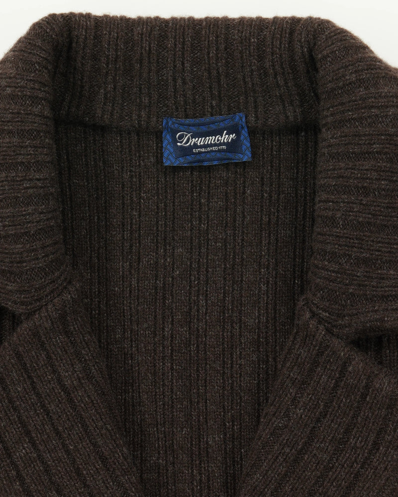Drumohr Knitted Jacket Double-Breasted Wool Cashmere Brown