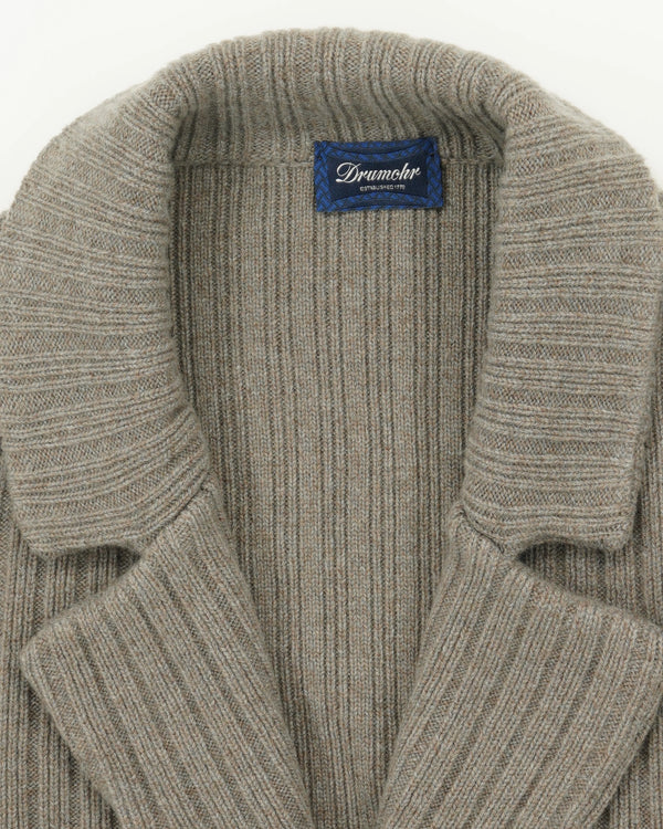 Drumohr Knitted Jacket Double-Breasted Wool Cashmere Taupe
