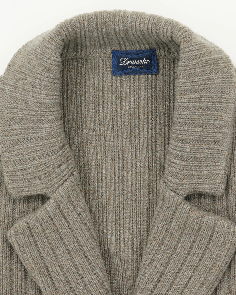 Drumohr Knitted Jacket Double-Breasted Wool Cashmere Taupe