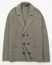 Drumohr Knitted Jacket Double-Breasted Wool Cashmere Taupe