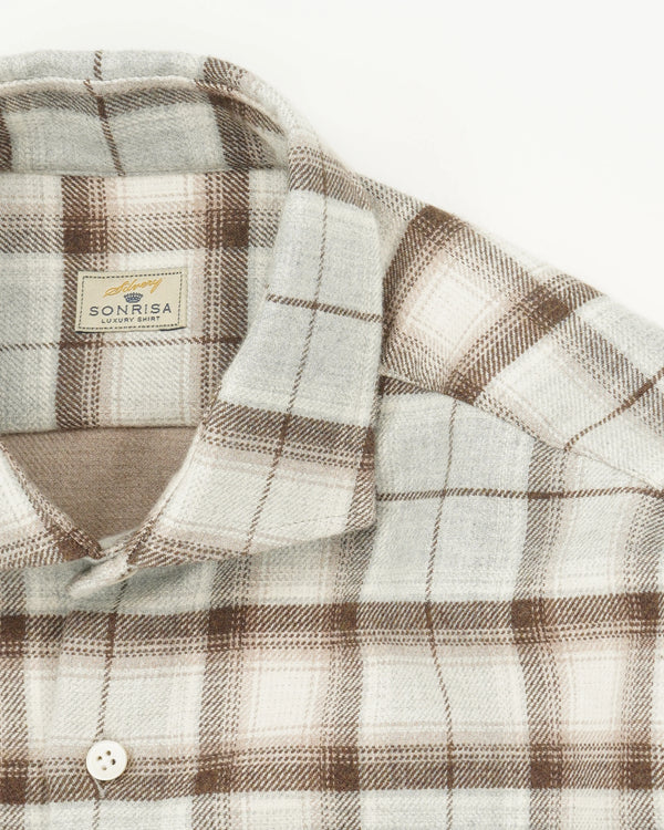 Sonrisa Shirt Heavy Flannel Grey Brown Check