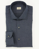 Sonrisa Shirt Flannel Pure Cotton Navy