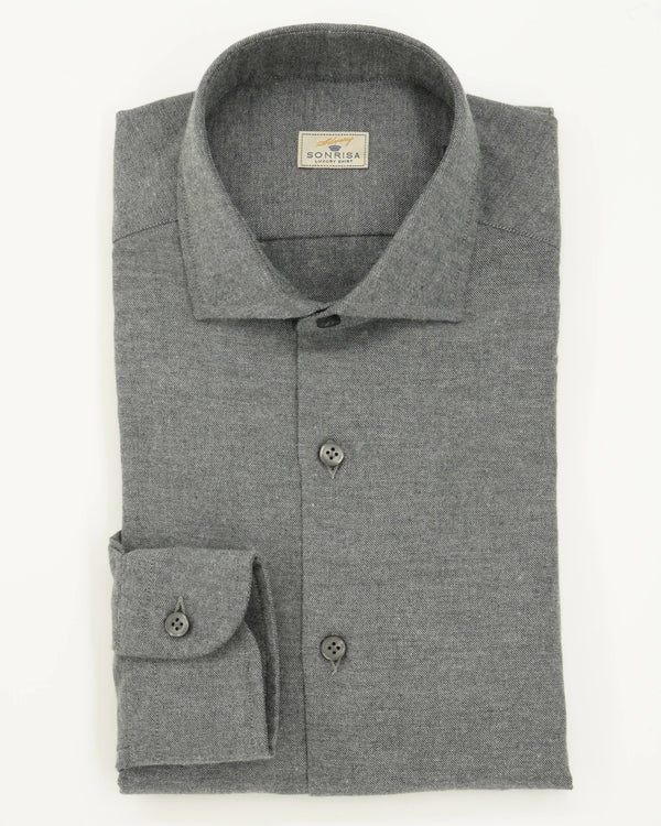 Sonrisa Shirt Flannel Pure Cotton Grey