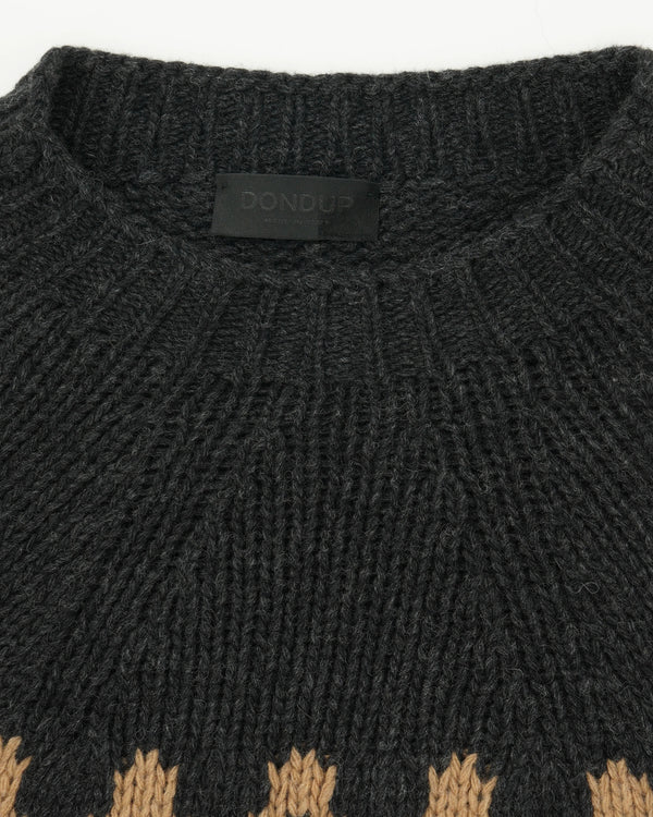 Dondup Crewneck Jacquard Washed Black