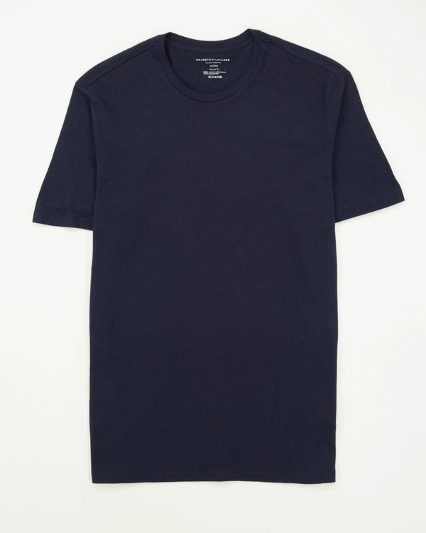 Majestic Filatures T-Shirt Cashmere Cotton Navy