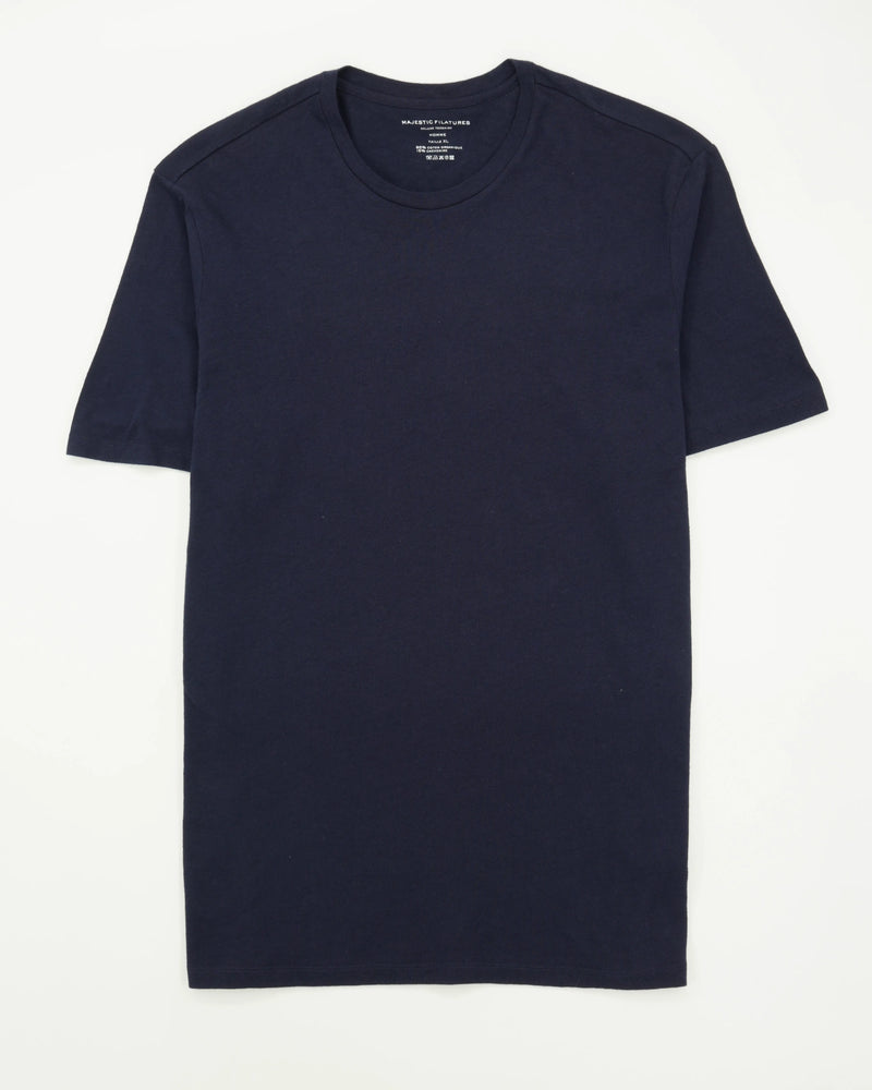 Majestic Filatures T-Shirt Cashmere Cotton Navy