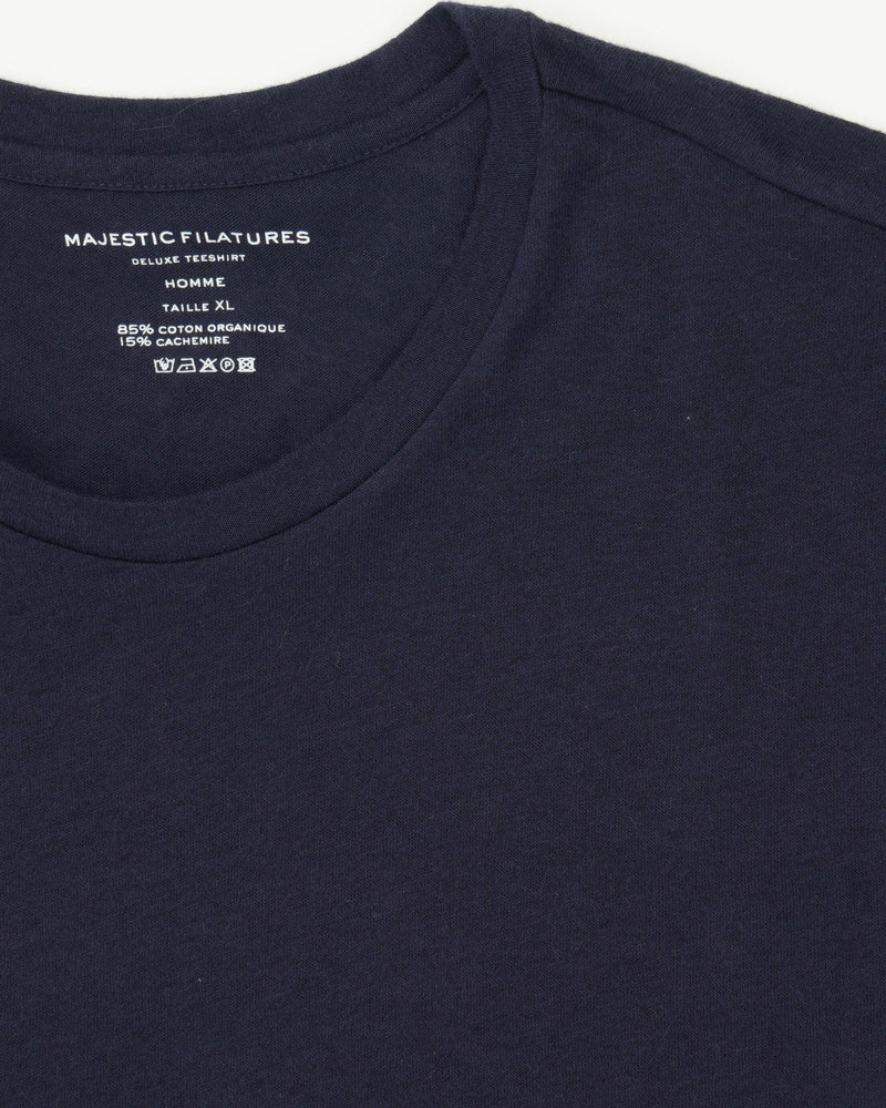 Majestic Filatures T-Shirt Cashmere Cotton Navy