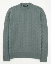 Gran Sasso Crewneck Cable Pure Cashmere Green