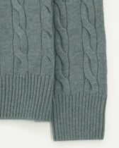 Gran Sasso Crewneck Cable Pure Cashmere Green