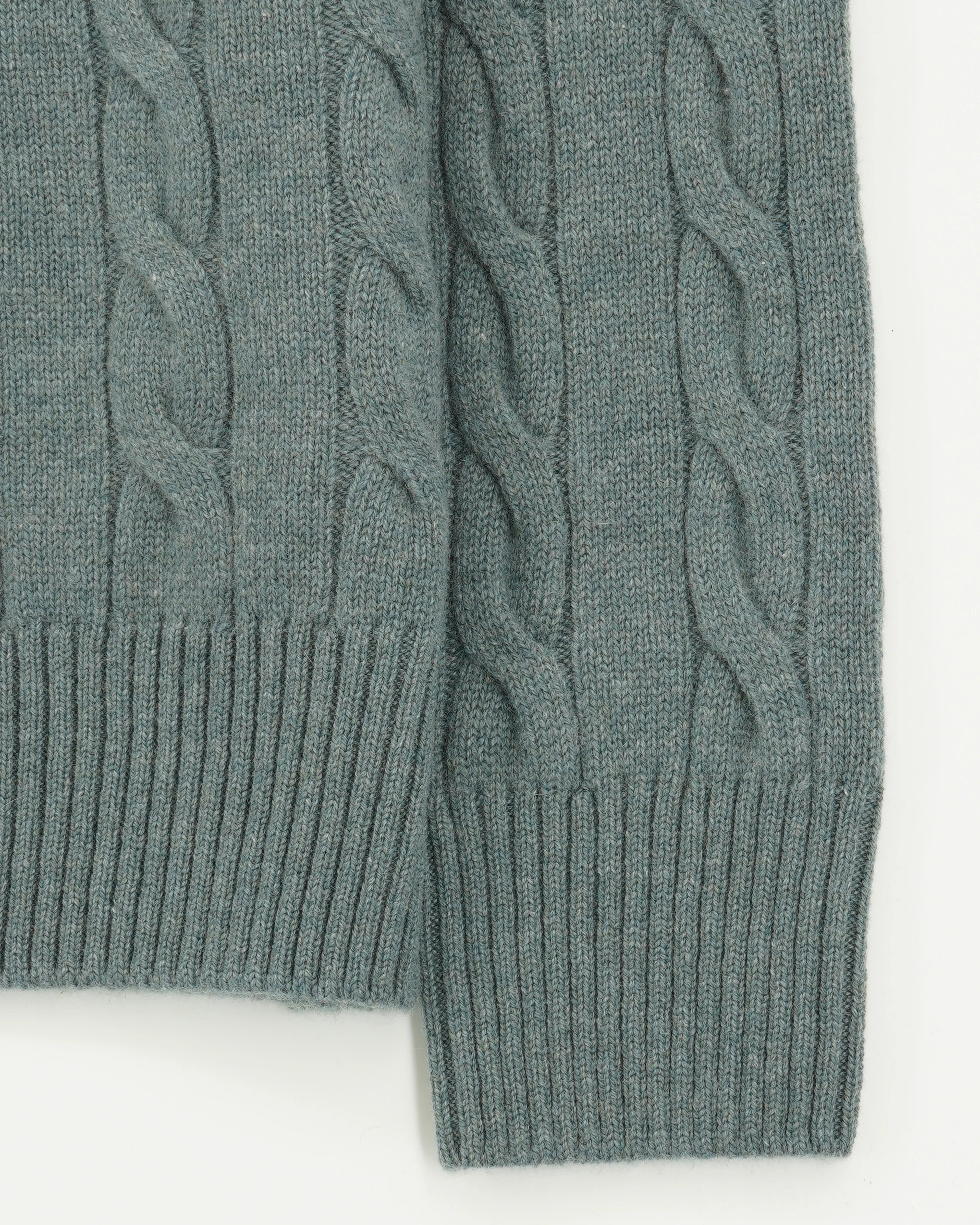 Gran Sasso Crewneck Cable Pure Cashmere Green