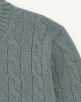 Gran Sasso Crewneck Cable Pure Cashmere Green