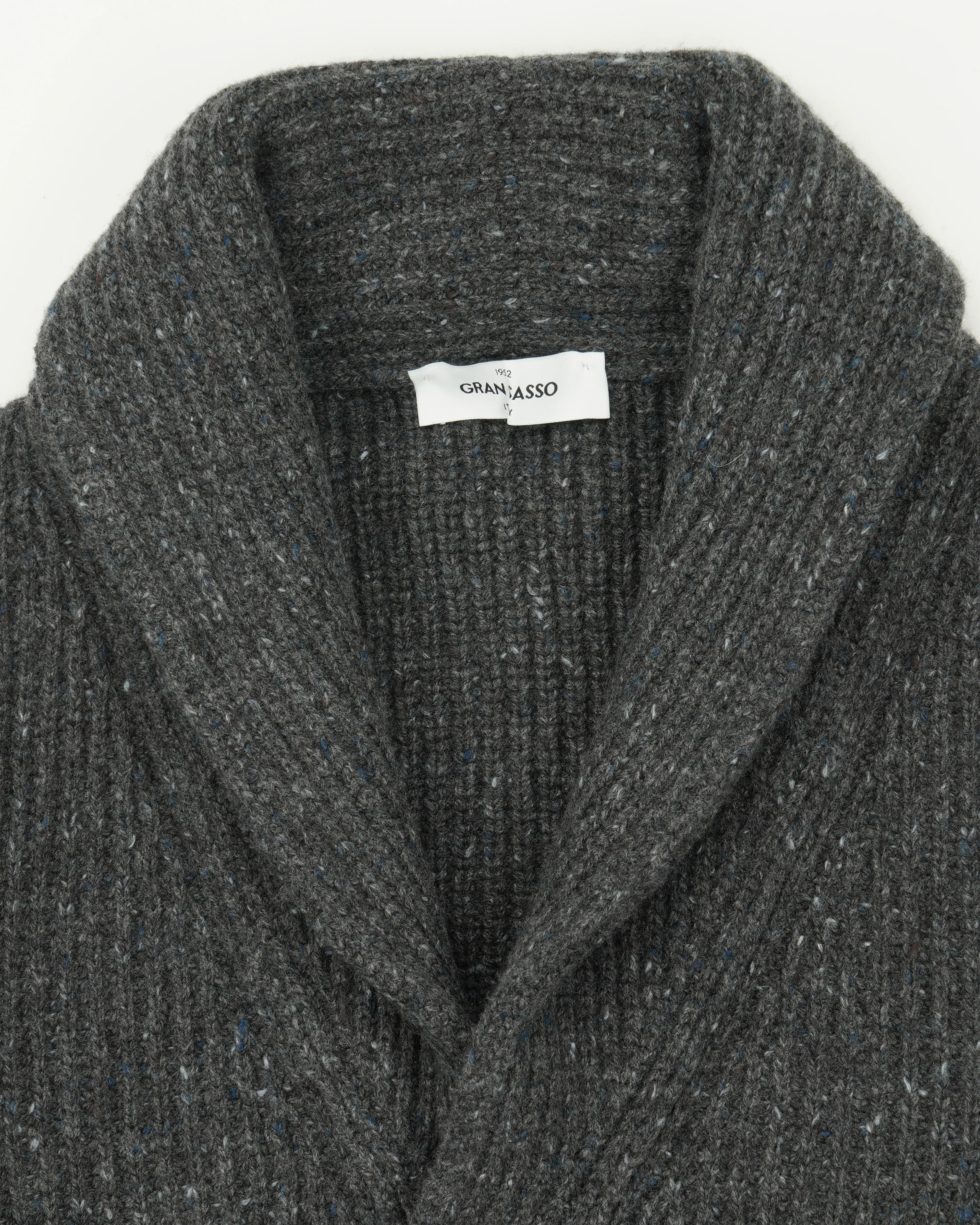 Gran Sasso Shawl Cardigan Wool Cashmere Dark Grey