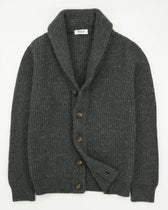 Gran Sasso Shawl Cardigan Wool Cashmere Dark Grey
