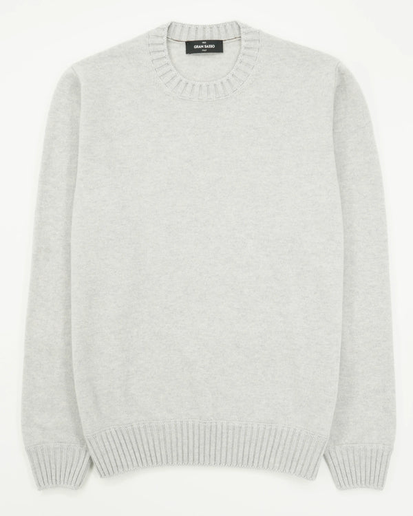 Gran Sasso Crewneck Felted Cashmere Light Grey