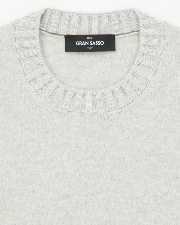 Gran Sasso Crewneck Felted Cashmere Light Grey