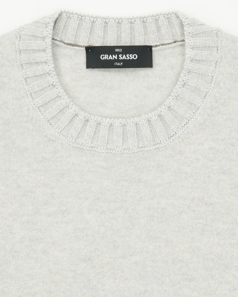 Gran Sasso Crewneck Felted Cashmere Light Grey