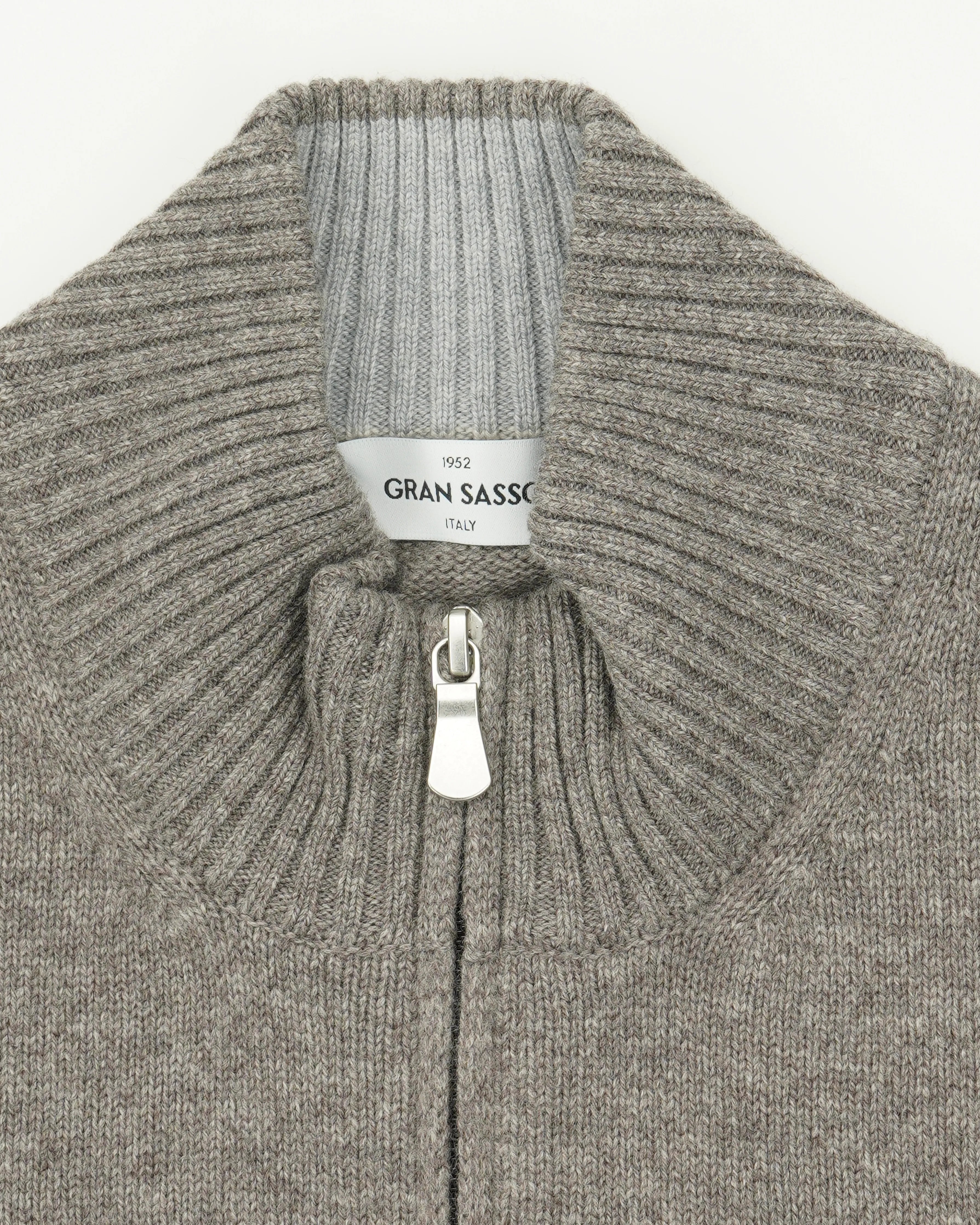 Gran Sasso Full Zip Wool Cashmere Taupe