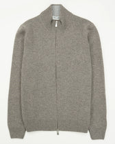 Gran Sasso Full Zip Wool Cashmere Taupe