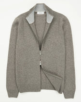 Gran Sasso Full Zip Wool Cashmere Taupe