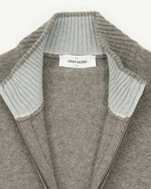 Gran Sasso Full Zip Wool Cashmere Taupe