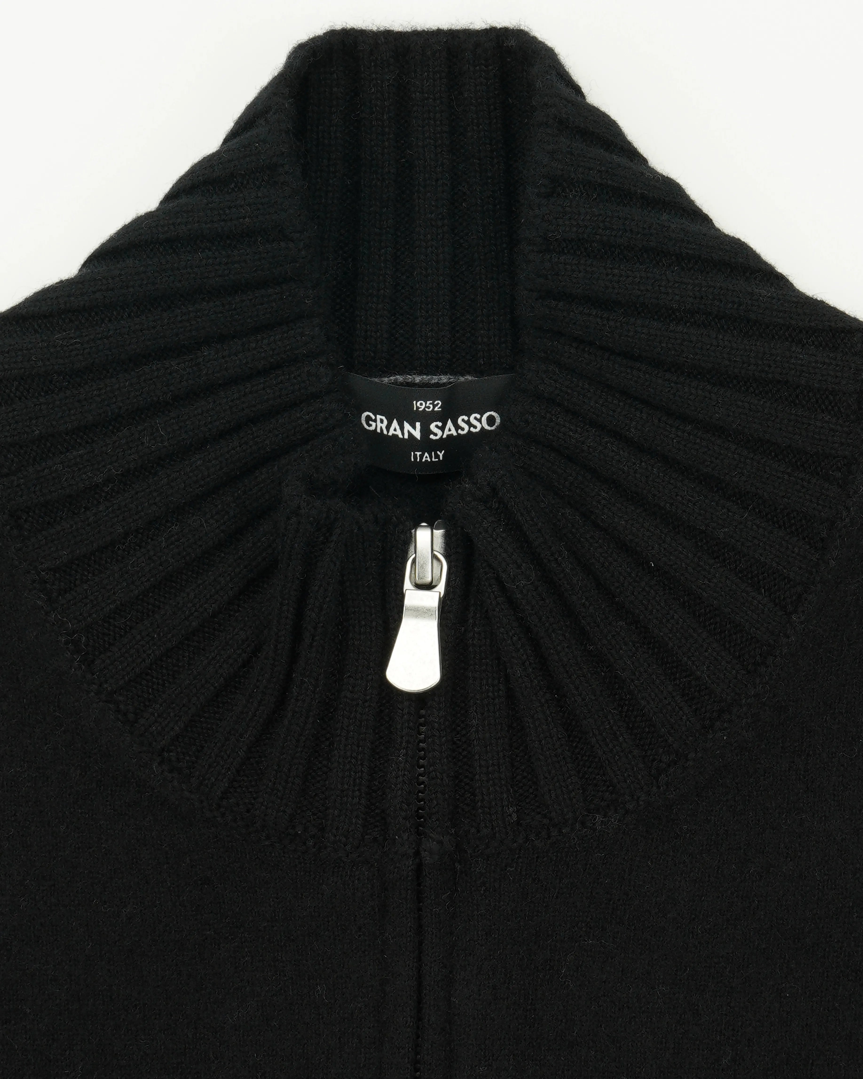 Gran Sasso Full Zip Felted Cashmere Black