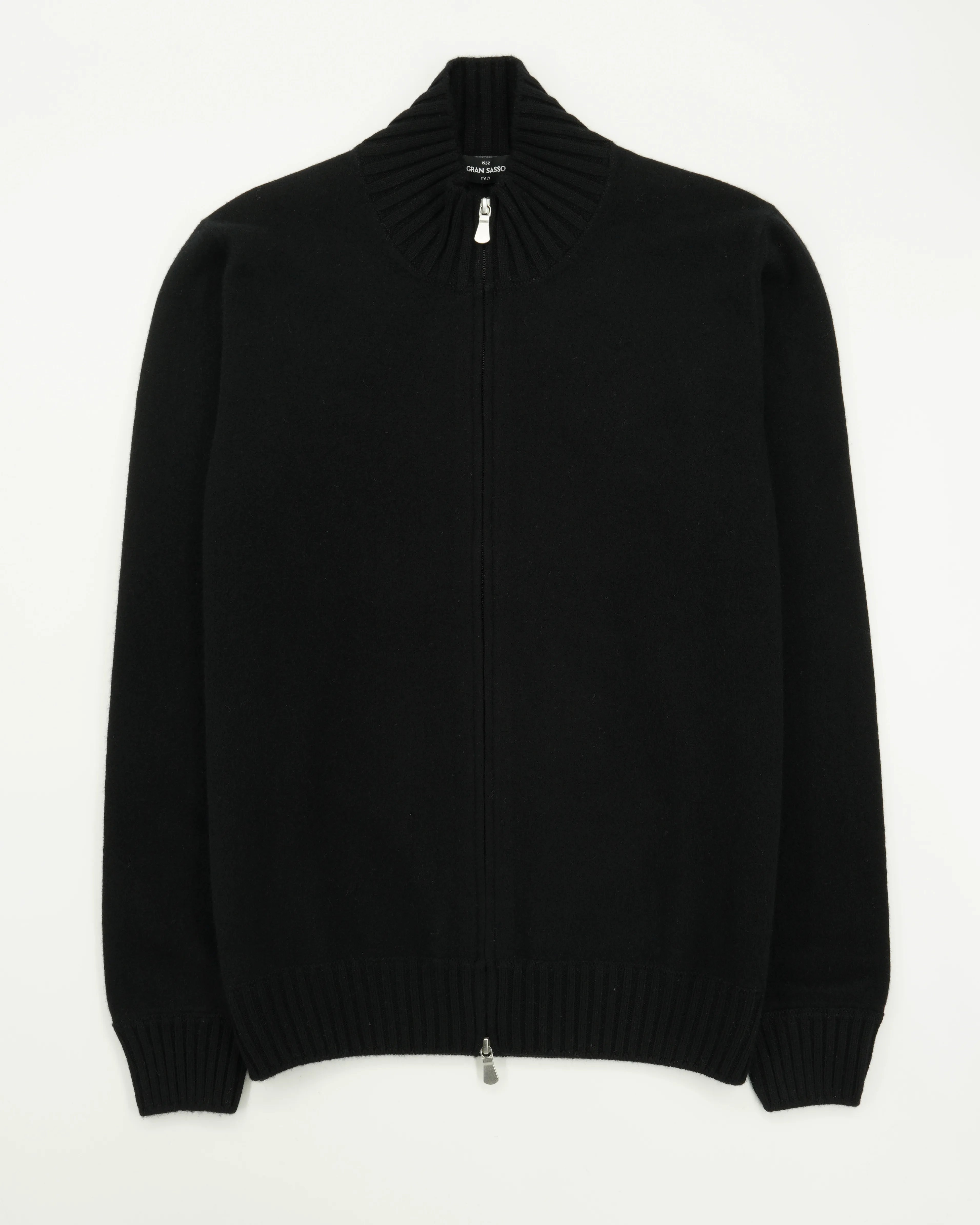 Gran Sasso Full Zip Felted Cashmere Black