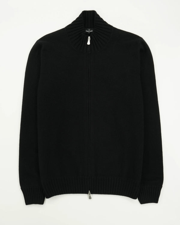 Gran Sasso Full Zip Felted Cashmere Black