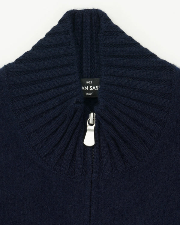 Gran Sasso Full Zip Felted Cashmere Navy