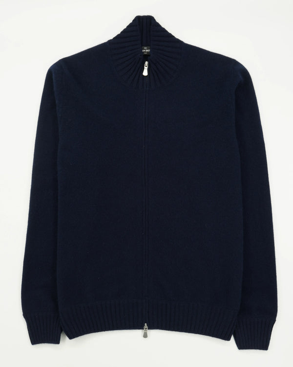 Gran Sasso Full Zip Felted Cashmere Navy