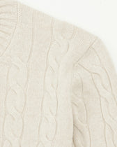 Gran Sasso Crewneck Cable Pure Cashmere Light Beige