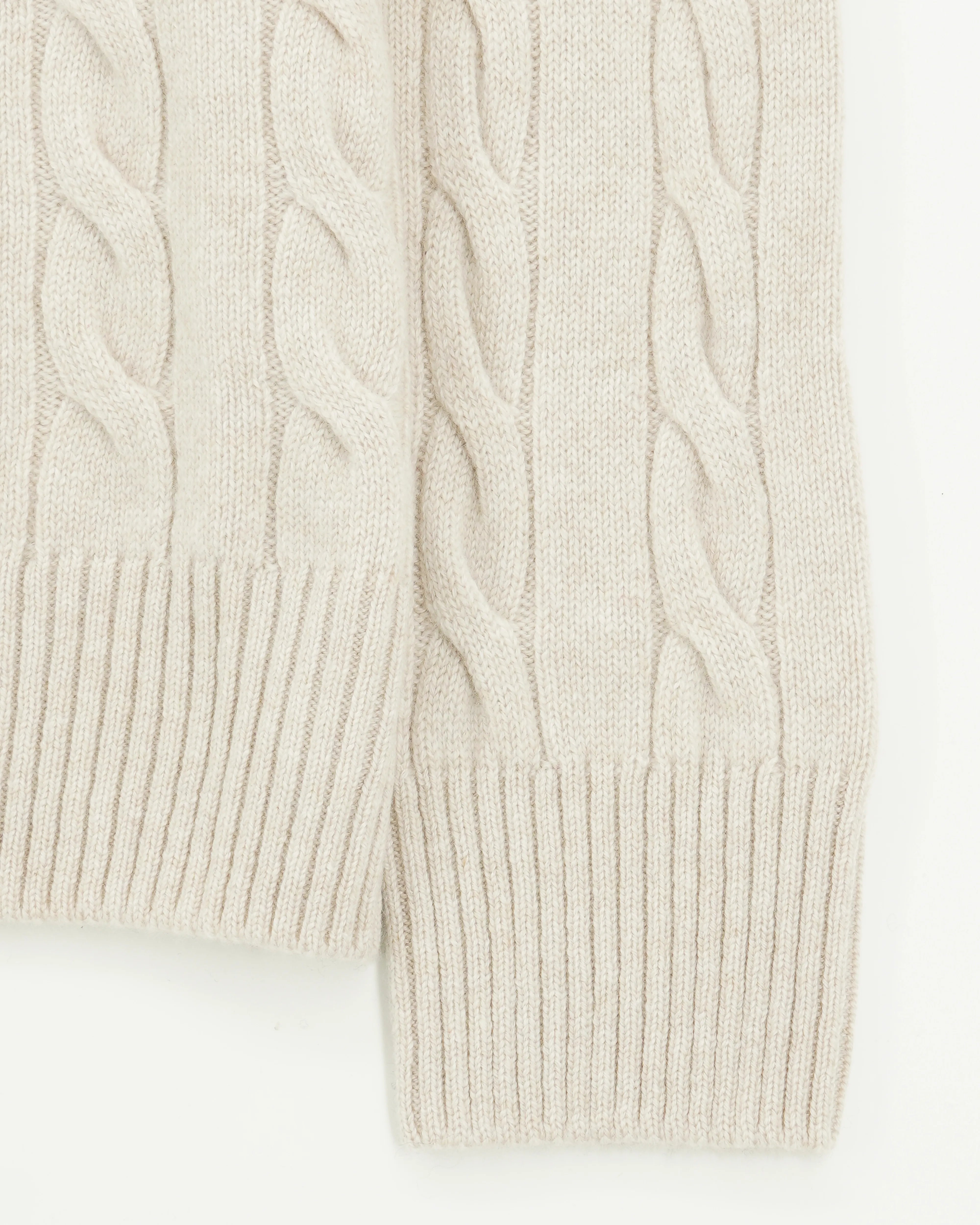 Gran Sasso Crewneck Cable Pure Cashmere Light Beige