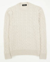 Gran Sasso Crewneck Cable Pure Cashmere Light Beige