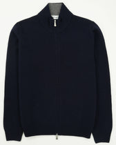 Gran Sasso Full Zip Wool Cashmere Navy