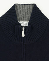 Gran Sasso Full Zip Wool Cashmere Navy