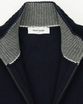 Gran Sasso Full Zip Wool Cashmere Navy
