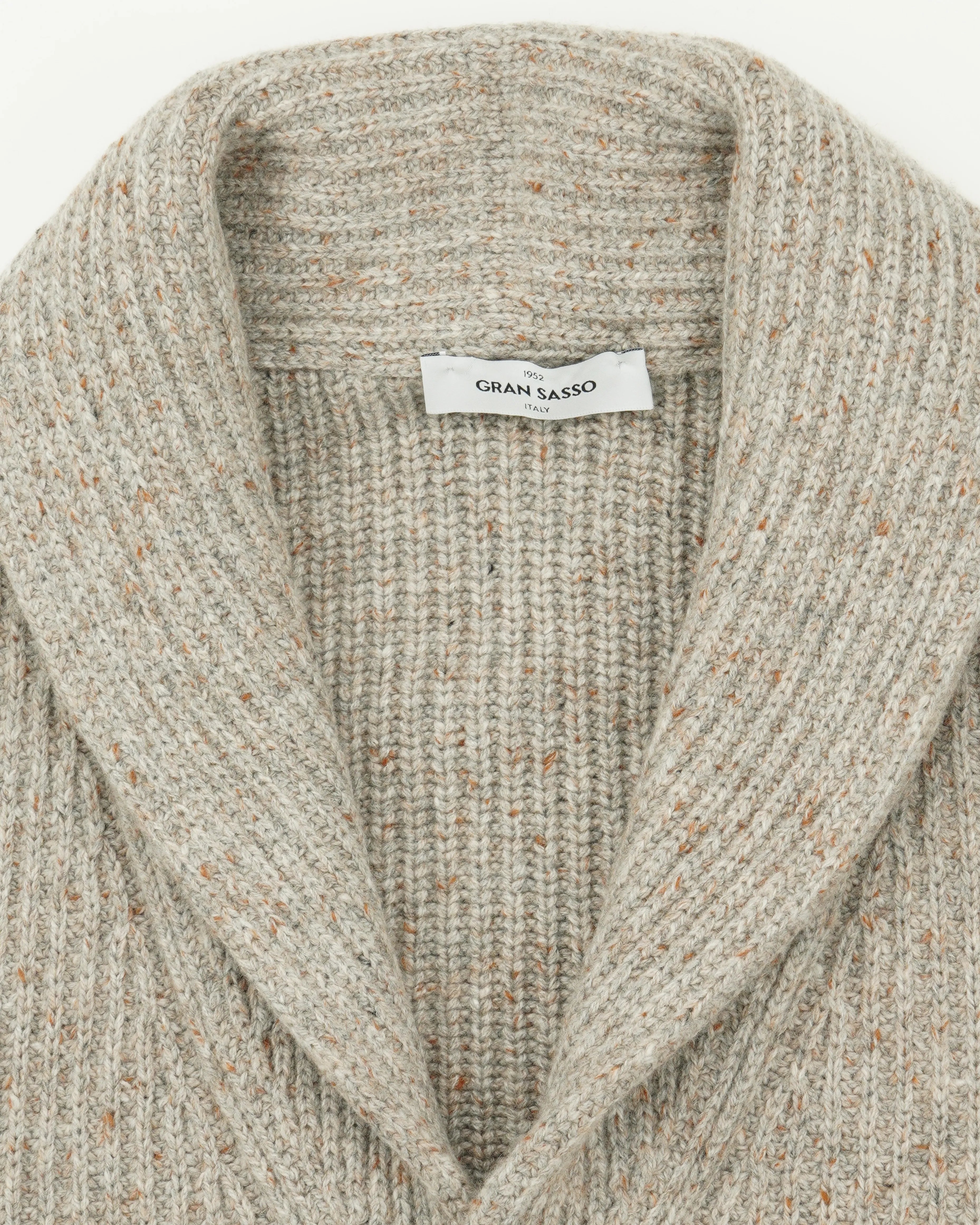 Gran Sasso Shawl Cardigan Wool Cashmere Warm Grey