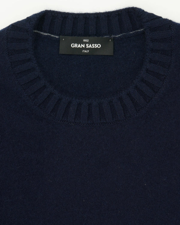 Gran Sasso Crewneck Felted Cashmere Navy
