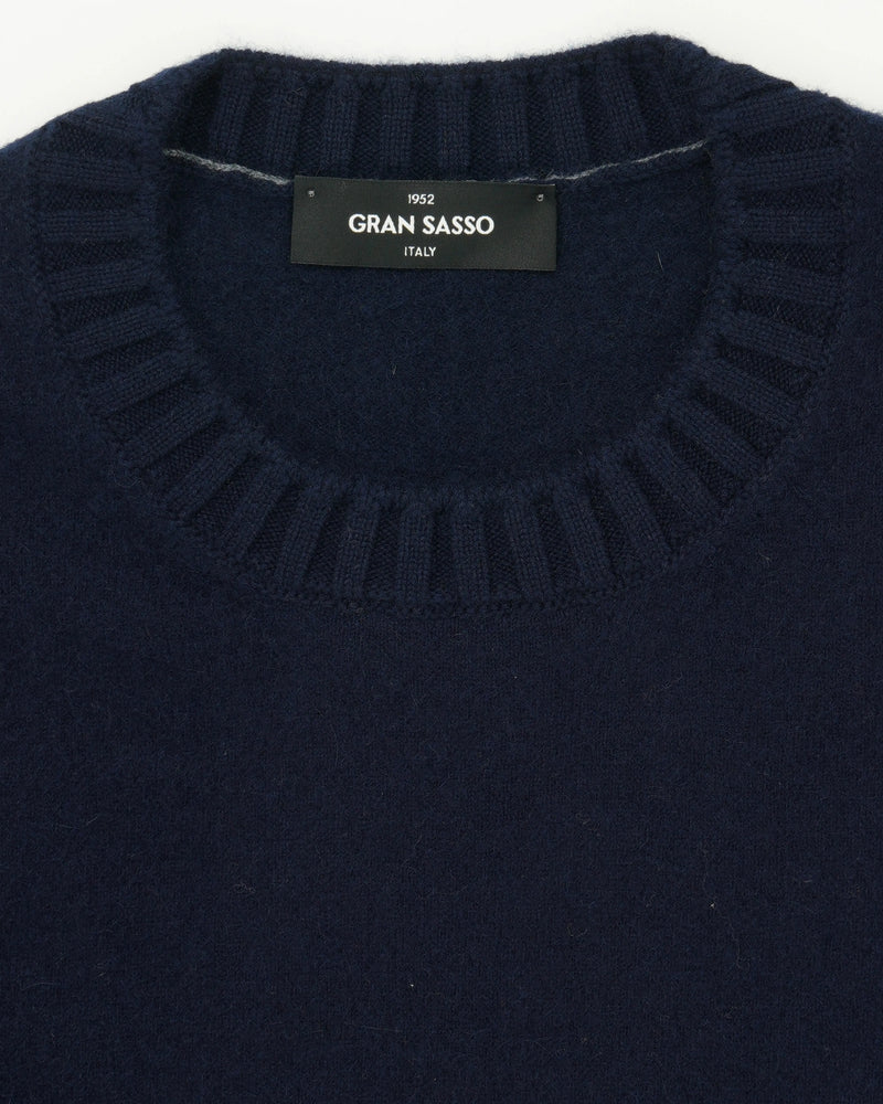 Gran Sasso Crewneck Felted Cashmere Navy
