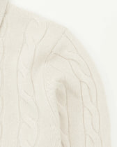 Gran Sasso Polo Shirt Cable Wool Cashmere Light Beige