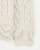 Gran Sasso Polo Shirt Cable Wool Cashmere Light Beige