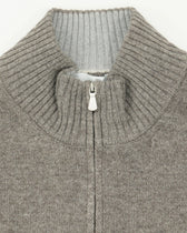Gran Sasso Half Zip Wool Cashmere Taupe