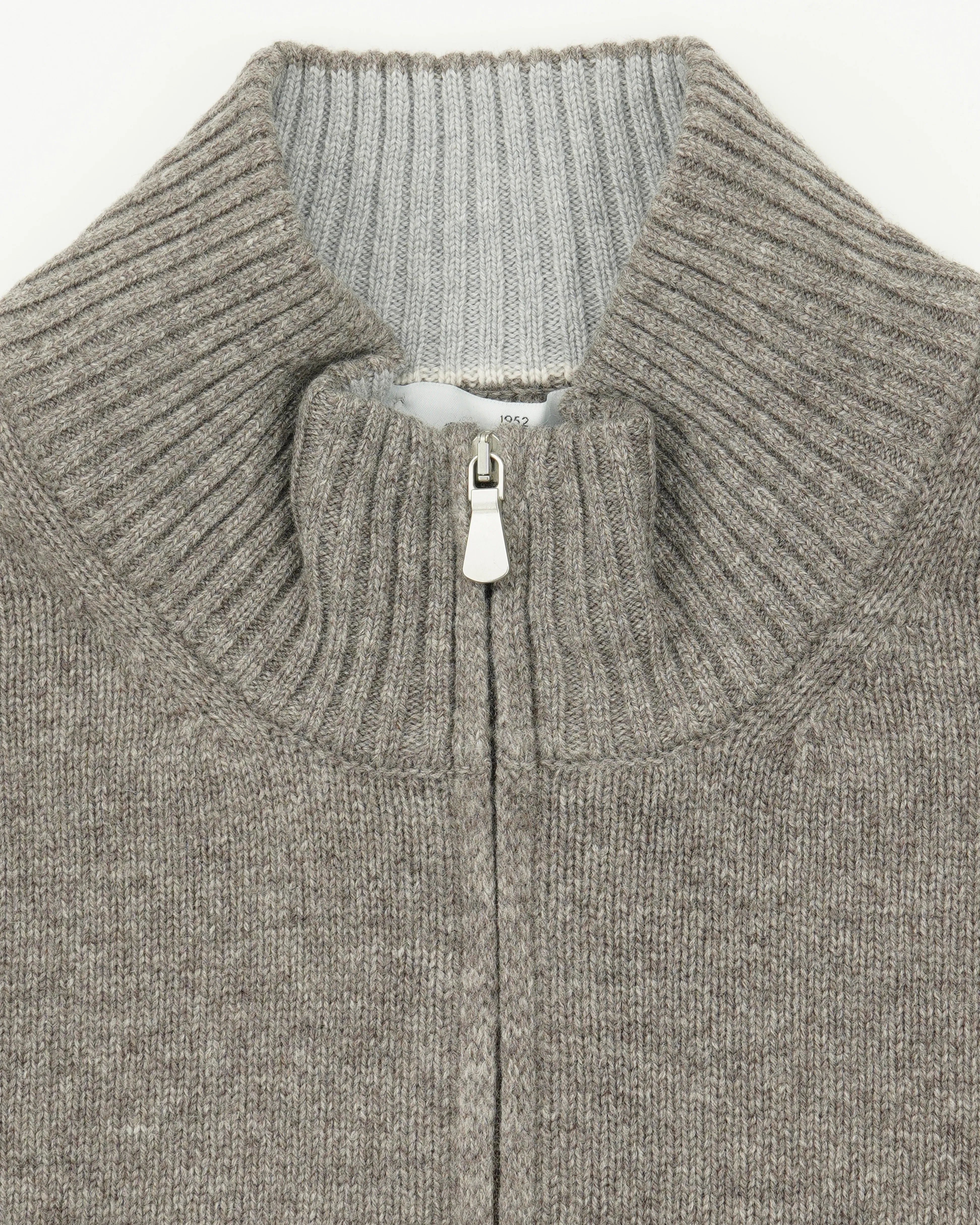 Gran Sasso Half Zip Wool Cashmere Taupe